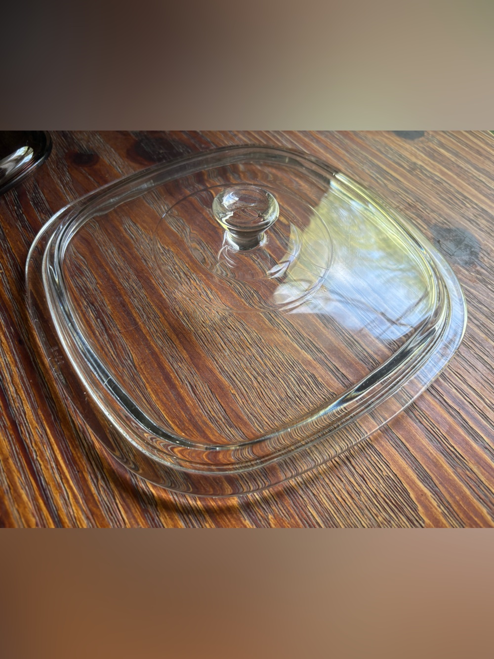 Clear Glass Square Lid P-9-C-1 (E-19) fits 2 1/2 qt. Corningware casserole dish